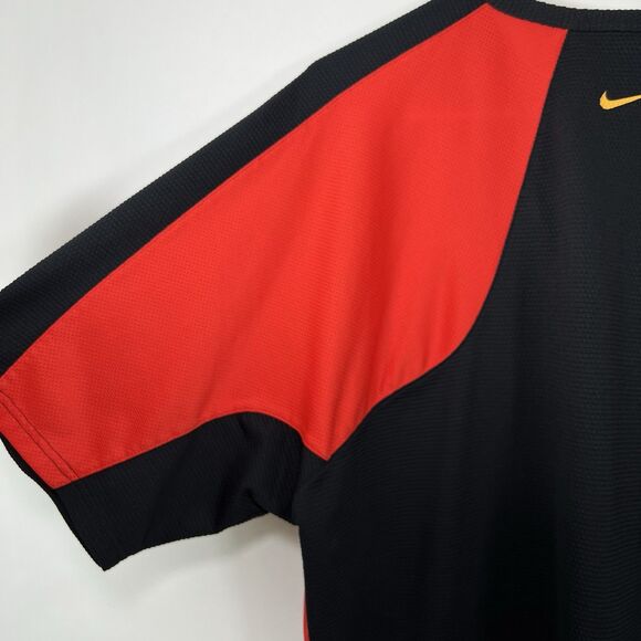 Vintage Y2K Nike T Shirt Mens Size Large Black Red Waffle Knit Gray Tag SS - Picture 12 of 13